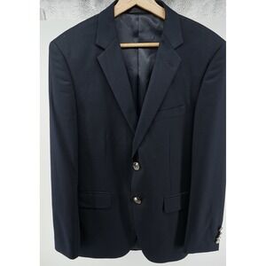 Charcoal Brand Blue Two Button Blazer Sport Coat‎ Silver Crest Buttons 38 M 0790